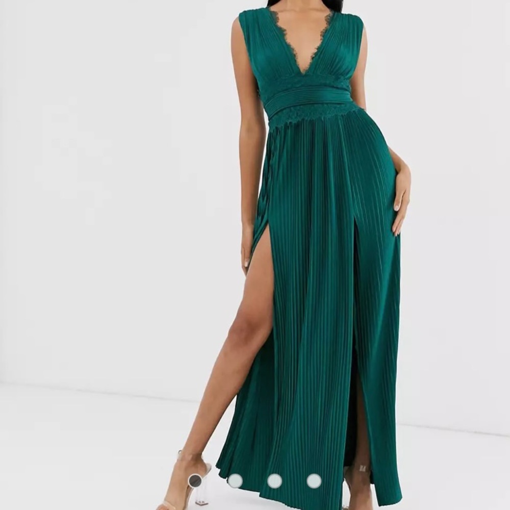 ASOS lace pleated maxi dress